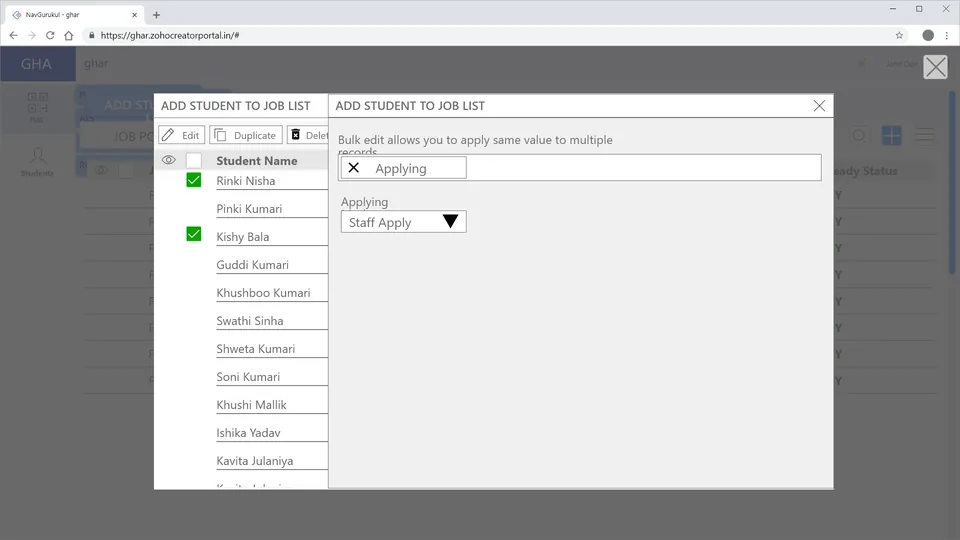Move applicant between stages