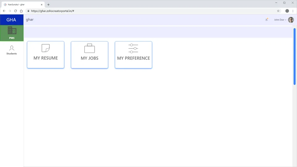 Student-facing placement dashboard